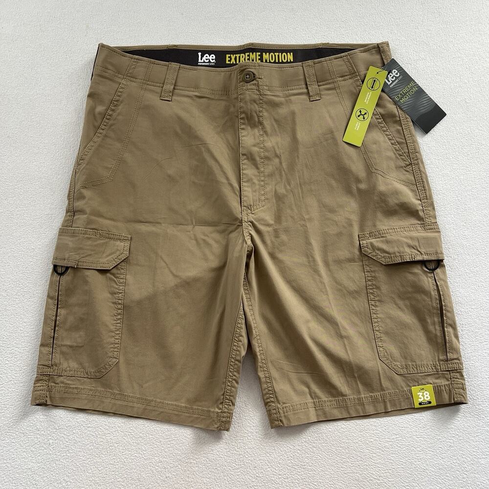 NWT Lee Men Nomad Extreme Motion Crossroad Cargo Short Tan Khaki 2187028 38